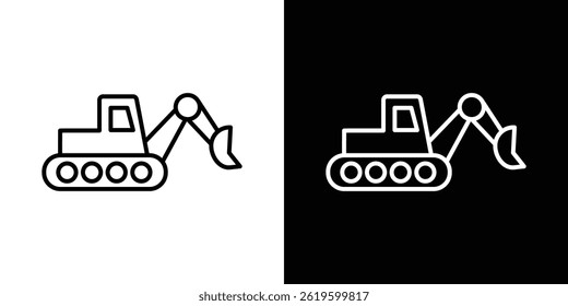 Excavator icon Vector symbol in trendy flat style