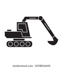 Excavator icon.vector flat black simple trendy style illustration for web and app..eps