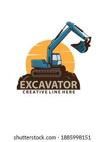 excavator, an illustration of heavy machine