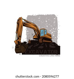 excavator, an illustration of industrial