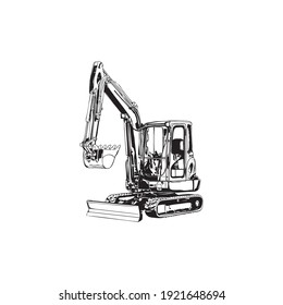 Excavator illustration for your logo building or construction company