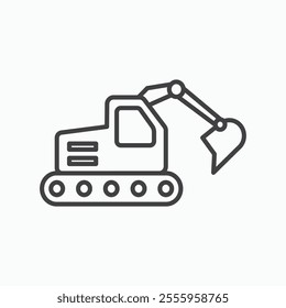 Excavator isolated icon. vector illustration.