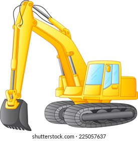 excavator isolated on white