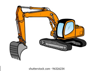 excavator isolated on the white