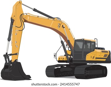 excavator isolated on a white background. Vector illustration.