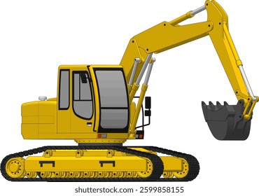 excavator isolated on a white background. Vector illustration.