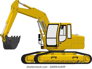 Excavator isolated on a white background. Vector illustration.