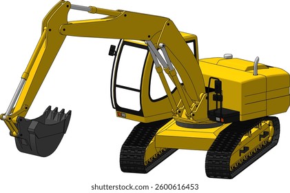 Excavator isolated on a white background. Vector illustration.