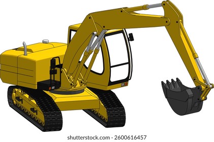 Excavator isolated on a white background. Vector illustration.