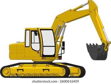 Excavator isolated on a white background. Vector illustration.