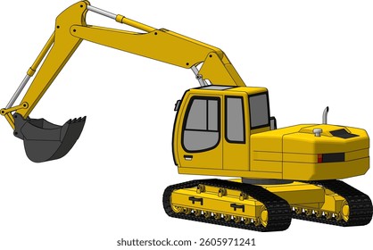 Excavator isolated on a white background. Vector illustration.