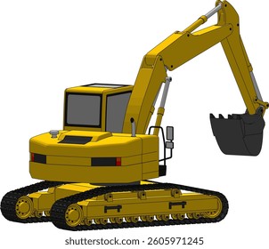 Excavator isolated on a white background. Vector illustration.