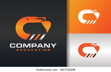 the excavator letter C logo