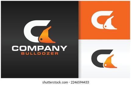 logotipo de la letra C de la excavadora