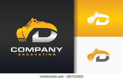 the excavator letter D logo