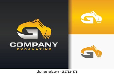 the excavator letter G logo
