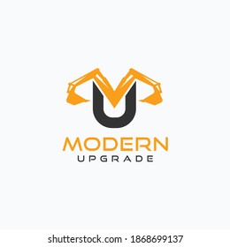 the excavator letter MU logo