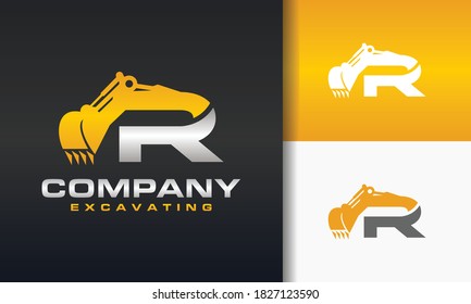 the excavator letter R logo