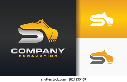 the excavator letter S logo
