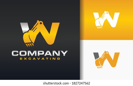 the excavator letter W logo