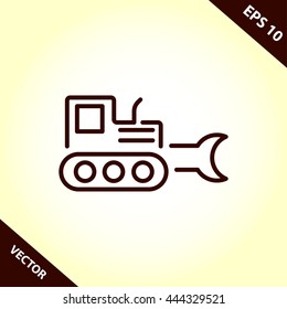 excavator line icon