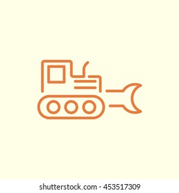 excavator line icon