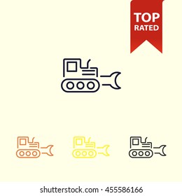 excavator line icon
