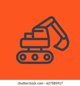 excavator line icon
