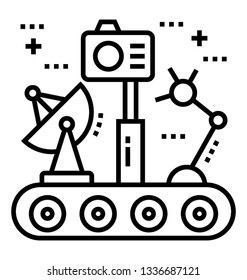 Excavator, line icon, crane