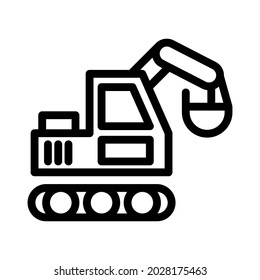 excavator line icon illustration vector graphic