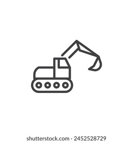 Excavator line icon. linear style sign for mobile concept and web design. Excavator machine outline vector icon. Symbol, logo illustration. Vector graphics