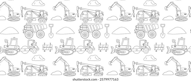 excavator line pattern background design