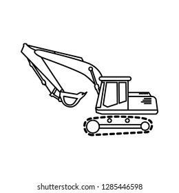 Excavator  linear icon. Icon for mobile concepts and web apps mobile apps and print media. Thin lines icon can be used for websites. Vector EPS10