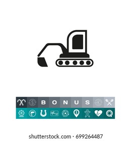 Excavator with loader icon