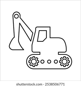 Excavator Loader Icon In Outline Style