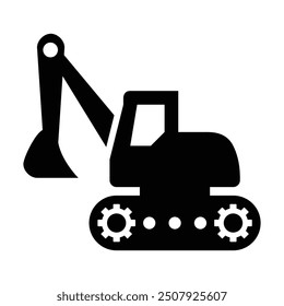 Excavator Loader Icon, Vector Graphics