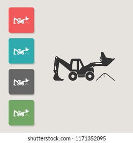 Excavator loader - vector icon. Symbol for web, infographics, print design and mobile UX/UI kit. Vector illustration, EPS10.