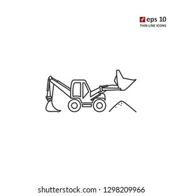 Excavator loader - vector icon. Symbol for web, infographics, print design and mobile UX/UI kit. Vector illustration, EPS10.