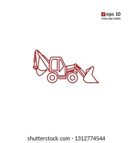 Excavator loader - vector icon. Symbol for web, infographics, print design and mobile UX/UI kit. Vector illustration, EPS10.