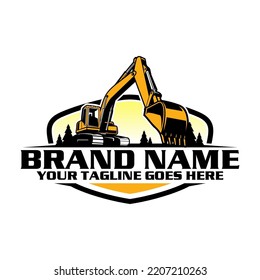 excavator logo, bucket logo heavy, equipment vehicle 