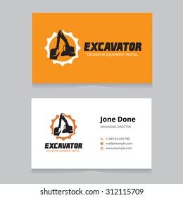 Excavator Logo and business card template.