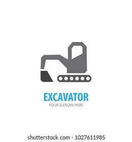 Excavator logo for business company. Simple Excavator logotype idea design. Corporate identity concept. Creative Excavator icon from accessories collection.