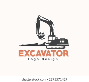 Excavator logo or excavator construction logo 