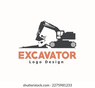 Excavator logo or Excavator construction logo 