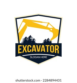 excavator logo design, elegant logo design concept.