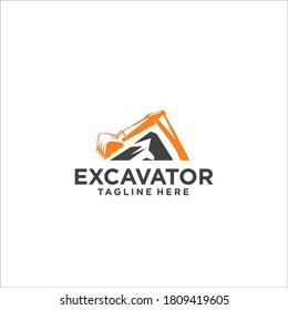 excavator logo design icon silhouette