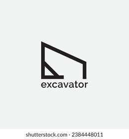 Plantilla vectorial de ilustración de diseño de logotipo de excavación