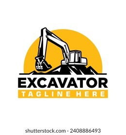 Excavator Logo Design. Simple and Modern. Vector illustration
