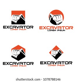 excavator logo design template