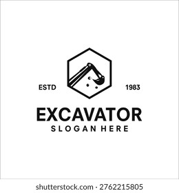Excavator logo design template illustration vector